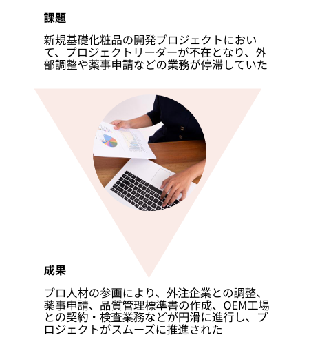 事例2：基礎化粧品開発のプロジェクトリード